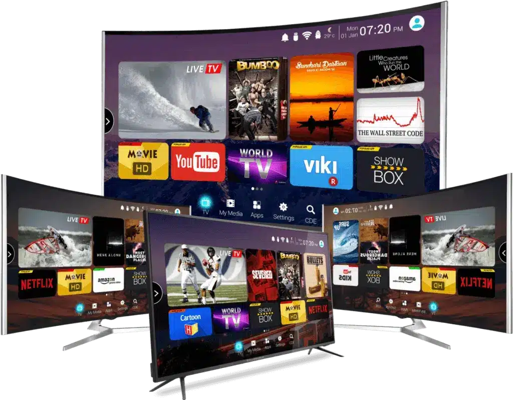Famille regardant la télévision